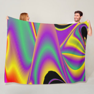 The Magic of Colours Abstract 3D Rainbowart Fleece Blanket