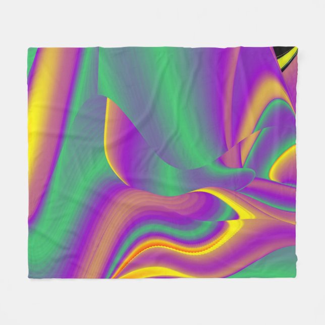 The Magic of Colours Abstract 3D Rainbowart Fleece Blanket (Front (Horizontal))