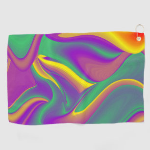 The Magic of Colours Abstract 3D Rainbowart Golf Towel