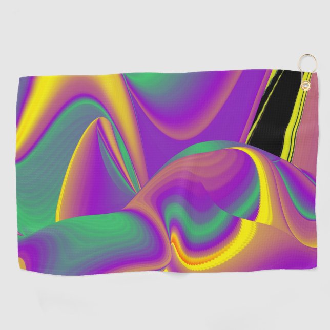 The Magic of Colours Abstract 3D Rainbowart Golf Towel (Horizontal)