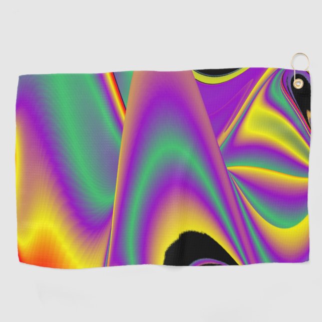 The Magic of Colours Abstract 3D Rainbowart Golf Towel (Horizontal)