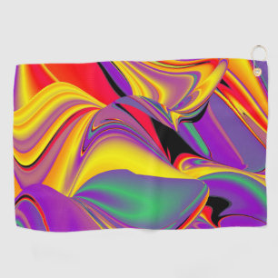 The Magic of Colours Abstract 3D Rainbowart Golf Towel