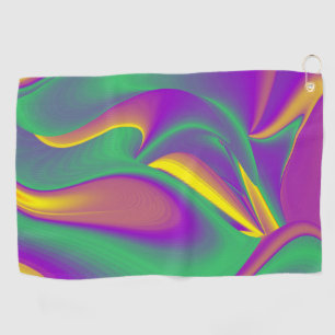 The Magic of Colours Abstract 3D Rainbowart Golf Towel