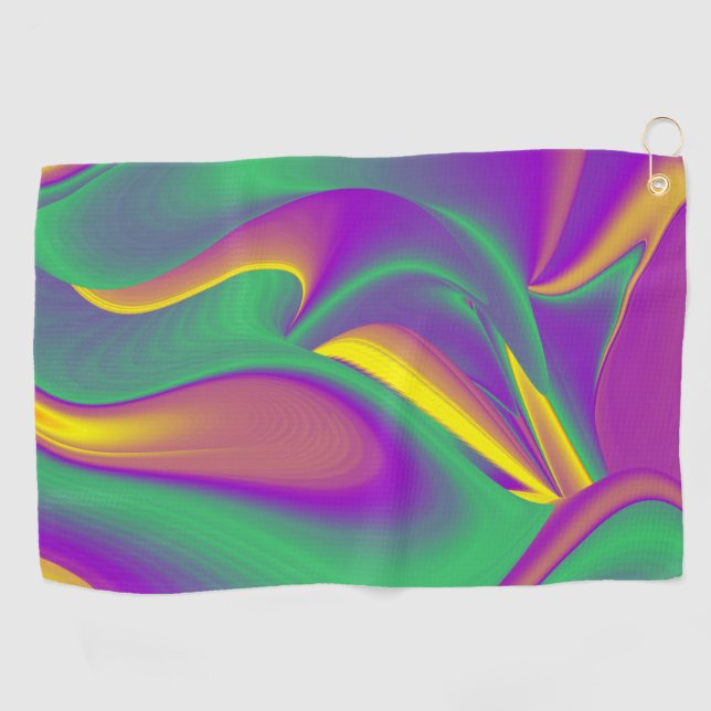 The Magic of Colours Abstract 3D Rainbowart Golf Towel (Horizontal)