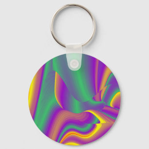 The Magic of Colours , Abstract 3D Rainbowart Key Ring