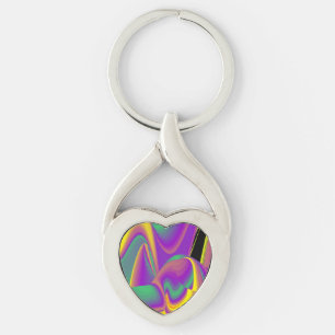 The Magic of Colours , Abstract 3D Rainbowart Key Ring