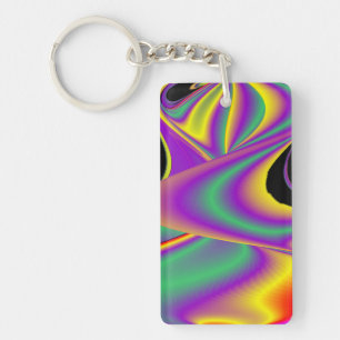 The Magic of Colours , Abstract 3D Rainbowart Key Ring