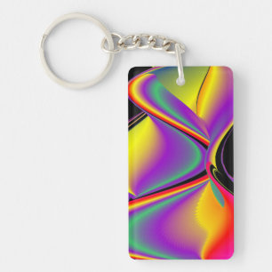 The Magic of Colours , Abstract 3D Rainbowart Key Ring