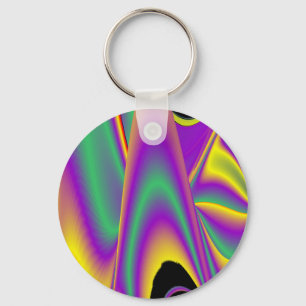 The Magic of Colours , Abstract 3D Rainbowart Key Ring