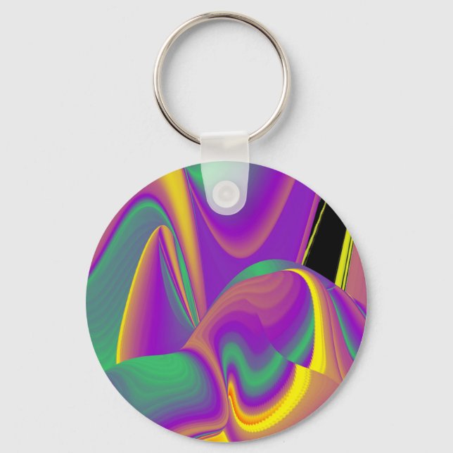 The Magic of Colours , Abstract 3D Rainbowart Key Ring (Front)