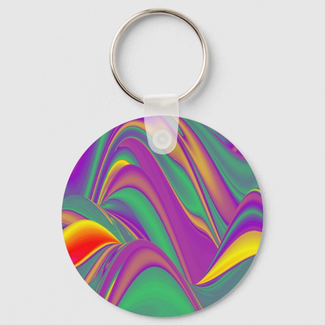 The Magic of Colours , Abstract 3D Rainbowart Key Ring (Front)