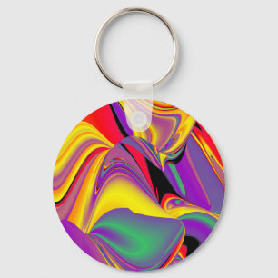 The Magic of Colours , Abstract 3D Rainbowart Key Ring