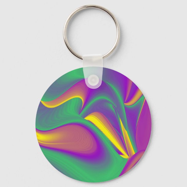 The Magic of Colours , Abstract 3D Rainbowart Key Ring (Front)