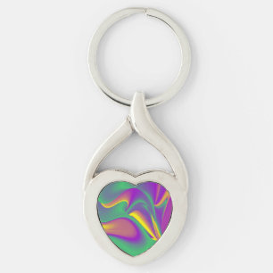 The Magic of Colours , Abstract 3D Rainbowart Key Ring