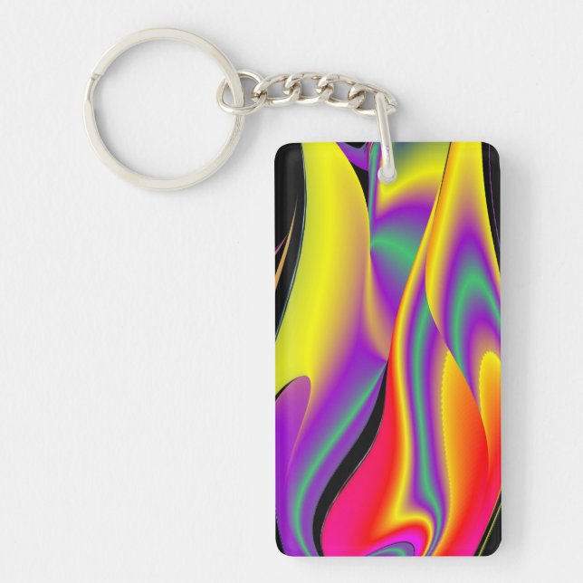 The Magic of Colours , Abstract 3D Rainbowart Key Ring (Front)