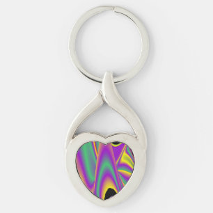 The Magic of Colours , Abstract 3D Rainbowart Key Ring