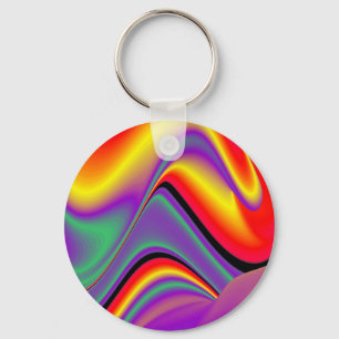 The Magic of Colours , Abstract 3D Rainbowart Key Ring