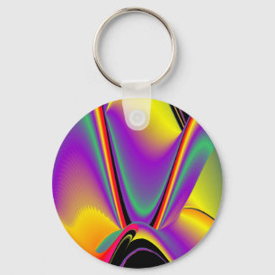 The Magic of Colours , Abstract 3D Rainbowart Key Ring