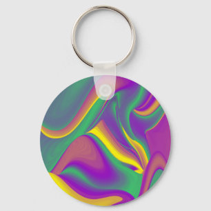 The Magic of Colours , Abstract 3D Rainbowart Key Ring