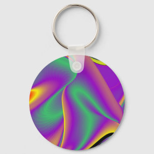 The Magic of Colours , Abstract 3D Rainbowart Key Ring