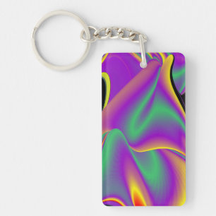 The Magic of Colours , Abstract 3D Rainbowart Key Ring