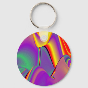 The Magic of Colours , Abstract 3D Rainbowart Key Ring
