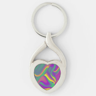 The Magic of Colours , Abstract 3D Rainbowart Key Ring