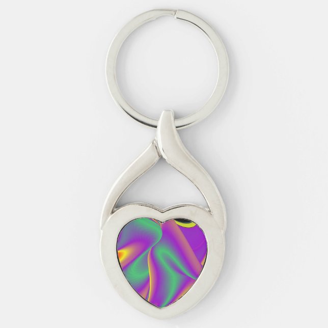 The Magic of Colours , Abstract 3D Rainbowart Key Ring (Front)