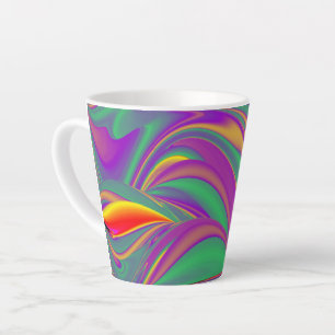 The Magic of Colours , Abstract 3D Rainbowart Latte Mug
