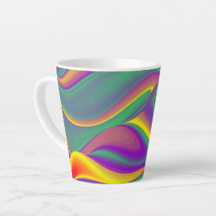 The Magic of Colours , Abstract 3D Rainbowart Latte Mug