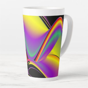 The Magic of Colours , Abstract 3D Rainbowart Latte Mug
