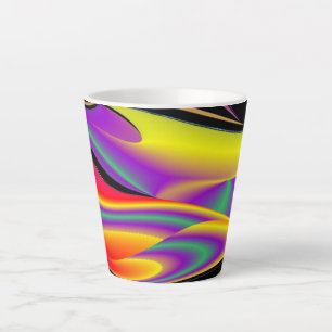 The Magic of Colours , Abstract 3D Rainbowart Latte Mug