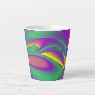 The Magic of Colours , Abstract 3D Rainbowart Latte Mug