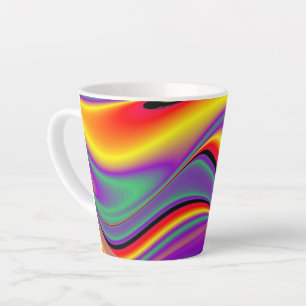 The Magic of Colours , Abstract 3D Rainbowart Latte Mug