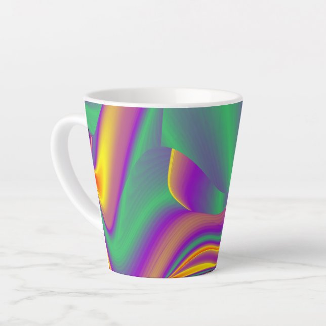 The Magic of Colours , Abstract 3D Rainbowart Latte Mug (Left Angle)
