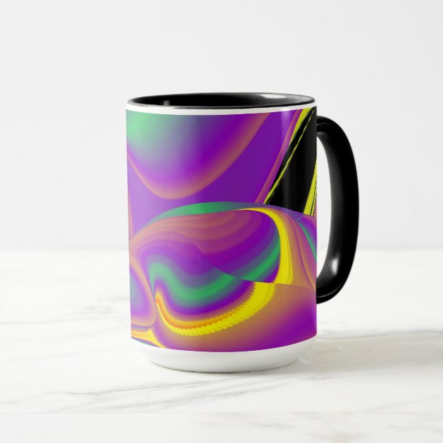 The Magic of Colours , Abstract 3D Rainbowart Mug (Front Right)