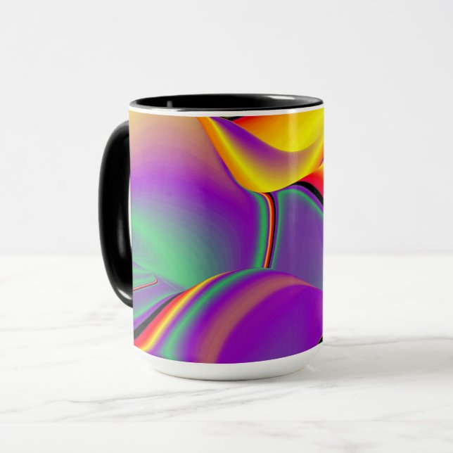 The Magic of Colours , Abstract 3D Rainbowart Mug (Front Left)