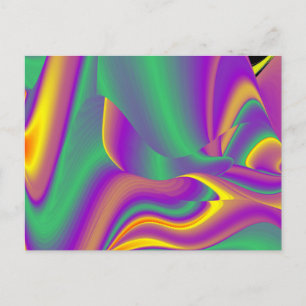 The Magic of Colours Abstract 3D Rainbowart Postcard