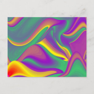 The Magic of Colours Abstract 3D Rainbowart Postcard