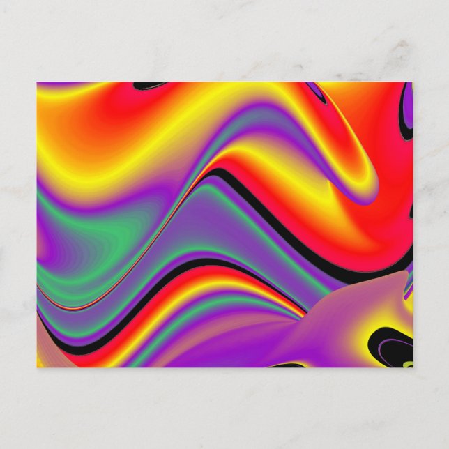The Magic of Colours Abstract 3D Rainbowart Postcard (Front)