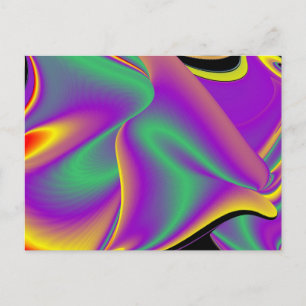 The Magic of Colours Abstract 3D Rainbowart Postcard