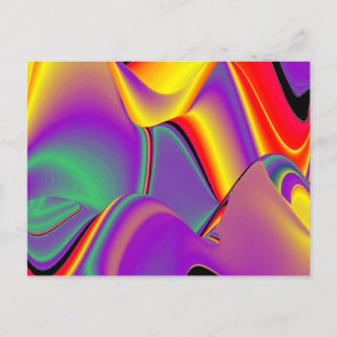 The Magic of Colours Abstract 3D Rainbowart Postcard
