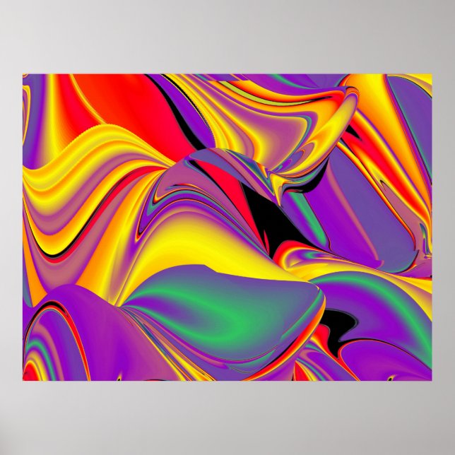 The Magic of Colours Abstract 3D Rainbowart Poster (Front)