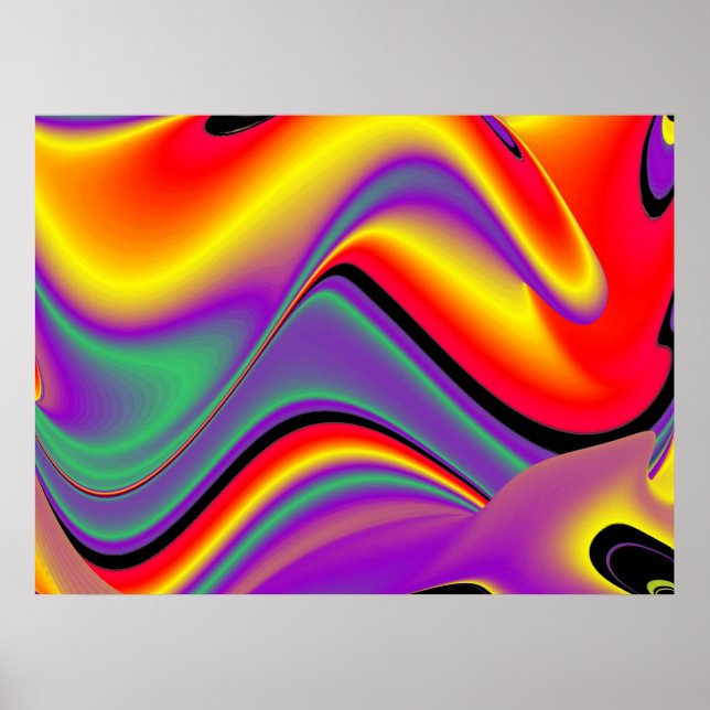 The Magic of Colours Abstract 3D Rainbowart Poster (Front)