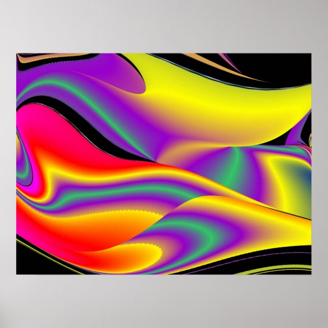 The Magic of Colours Abstract 3D Rainbowart Poster (Front)