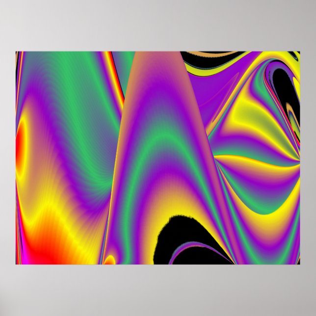 The Magic of Colours Abstract 3D Rainbowart Poster (Front)