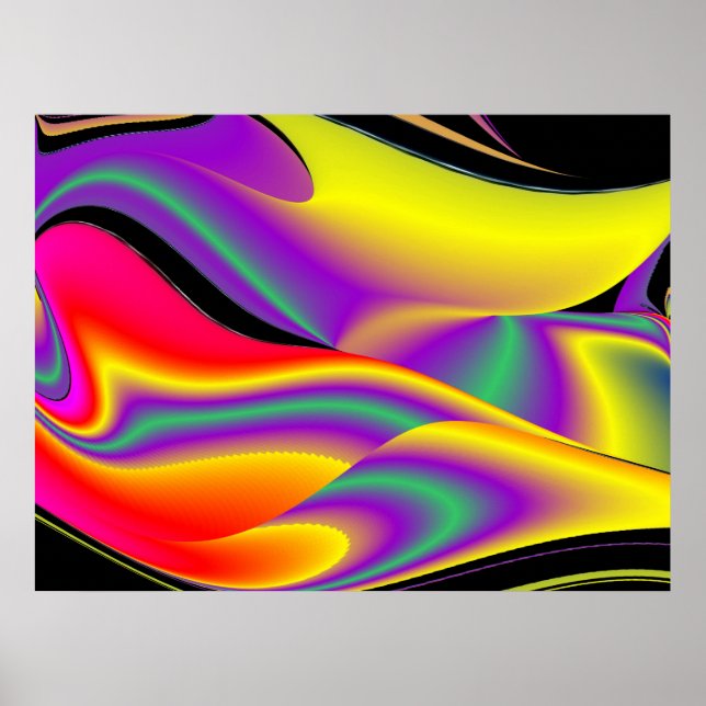 The Magic of Colours Abstract 3D Rainbowart Poster (Front)