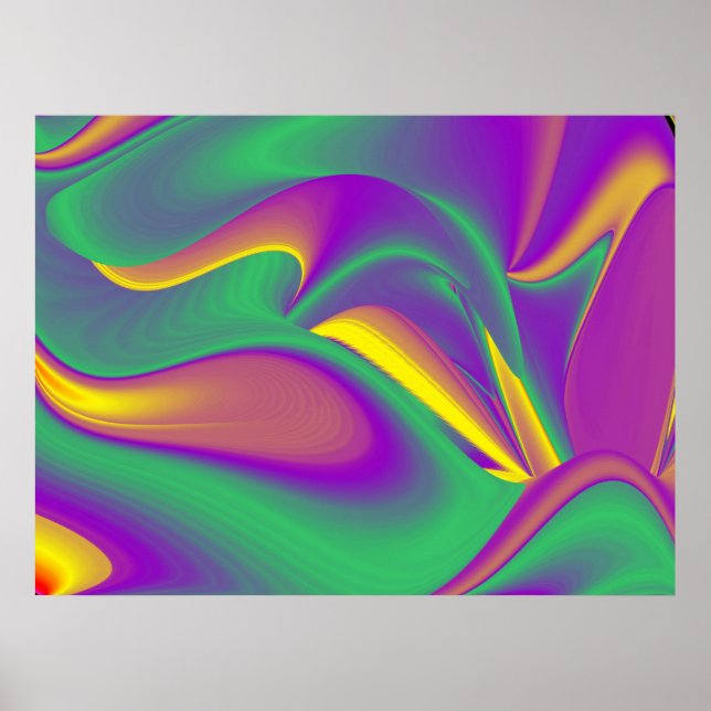 The Magic of Colours Abstract 3D Rainbowart Poster (Front)