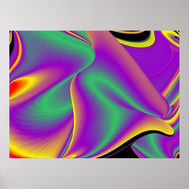 The Magic of Colours Abstract 3D Rainbowart Poster (Front)