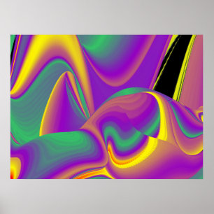The Magic of Colours Abstract 3D Rainbowart Poster